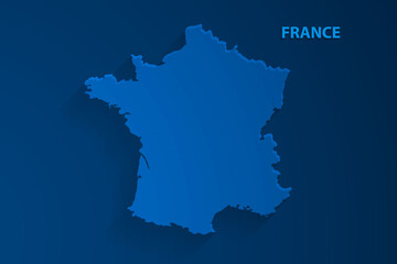 Blue France map background, vector