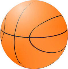 Basketball ball, orange, realistic  vector