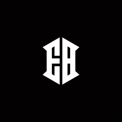 EB Logo monogram with shield shape designs template