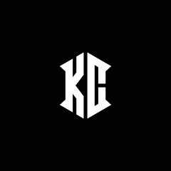 KC Logo monogram with shield shape designs template