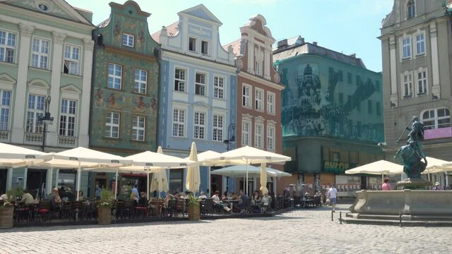 view of main square Rynek of polish city Poznan