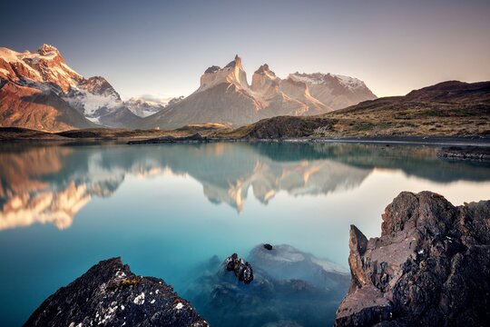 Amazing natural wonders of Patagonia, Chile, Argentina. Fitz Roy, Torres del paine, Cerro Torres.