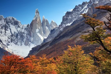 Photo sur Plexiglas Cerro Torre Amazing natural wonders of Patagonia, Chile, Argentina. Fitz Roy, Torres del paine, Cerro Torres.