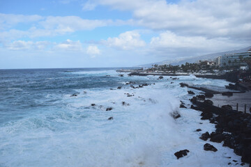 Stormy sea on the coast