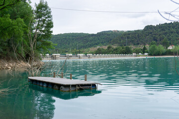 floating dock on the lake of San Ponç