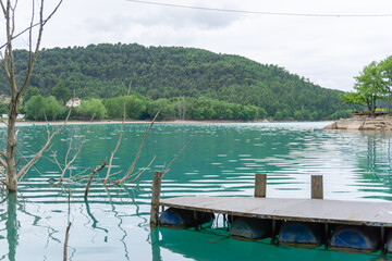 floating dock on the lake of San Ponç