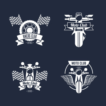 four biker emblems