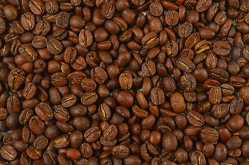 roasted coffee beans, brown coffee, background texture, close-up