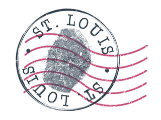 St. Louis, MO, USA Stamp Map Postal. Silhouette Seal Roads and Streets. Passport Round Design. Vector Icon. Design Retro Travel National Symbol. - obrazy, fototapety, plakaty