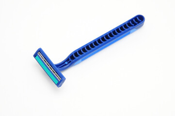 Disposable razor on a white background