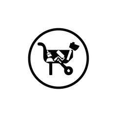 creative construction icon in circle