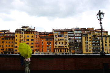 雨模様のヴェッキオ橋／フィレンツェ・イタリア