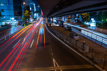 長時間露光で撮影した光跡