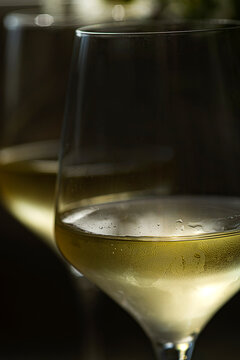 Close up of white wine 