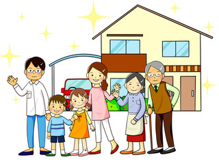 念願の2世帯住宅と家族（キラキラ）