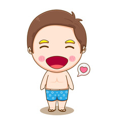 Cartoon character of cute boy with. Summer style illustration