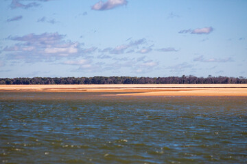 kite surfing on the beach