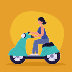 woman with motorbike