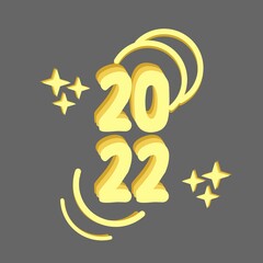 2022 modern text vector luxury design gold color.