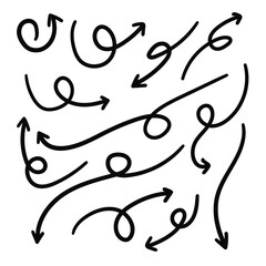 Arrows hand draw doodle black color Arrows for sign