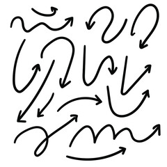 Arrows hand draw doodle black color Arrows for sign