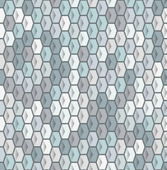 The Seamless Fish Scales Fabric Patterns, White And Blue Patterns