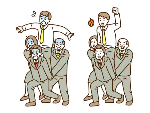 チームワークで仕事をするビジネスマン