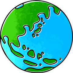 Hand-painted texture style earth