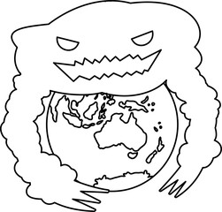 This is a illustration of Environmentally polluted earth