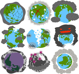 This is a illustration of Environmentally polluted earth