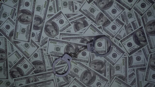 Justice, money, law. Financial arrestation concept.