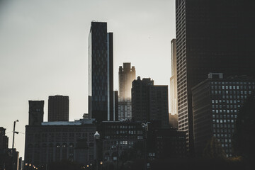 Fototapeta premium Chicago Skyline at Sunset