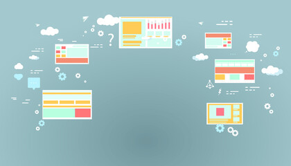 growth charts. flat design illustration creativity modern Idea and Concept Vector.