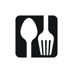 Spoon and fork Icondesign isolated on white background
