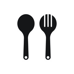 Spoon and fork Icondesign isolated on white background