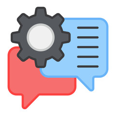 A flat design, icon of chat setting
