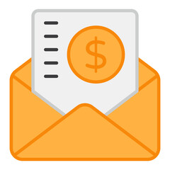 Aflat design, icon of financial mail