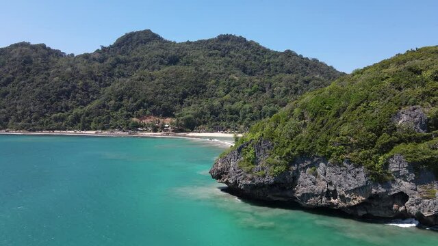 Lampuuk Beach View from the Drone, Lampuuk Beach is Located within Capital City Banda Aceh.