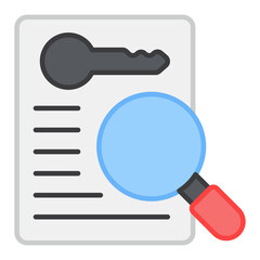 A flat design, icon of search keyword