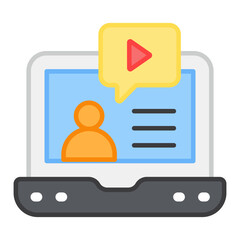 A flat design, icon of media chat