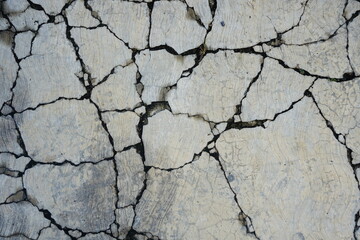 crack of polish concreat floor.