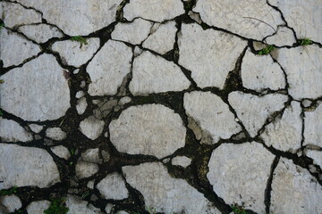 crack of polish concreat floor.