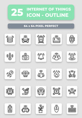 Internet of Things Outline Style Icon Collection Set