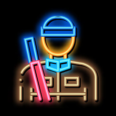 Hunter Silhouette neon light sign vector. Glowing bright icon Hunter Silhouette sign. transparent symbol illustration