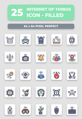 Internet of Things Filled Style Icon Collection Set