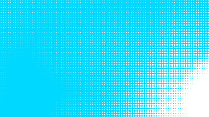 Dots halftone white blue color pattern gradient texture with technology digital background. Dots pop art comics with summer background.