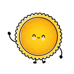 Cute funny Sun. Vector hand drawn cartoon kawaii character illustration icon. Isolated on white background. Sun mascot character concept