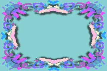  Neon frame with flowers for design postcard and packaging. Here you can please your invitation or congratulations. Festival decoration 