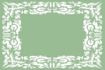 green frame with flowers. Shabby chic style. Background for design postcard and packaging. Here you can please your invitation or congratulations.