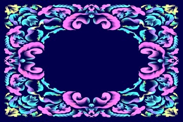 abstract floral frame for design postcard and packaging 